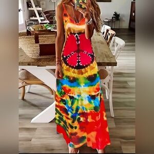 Vibrant Tie-Dye Maxi Dress